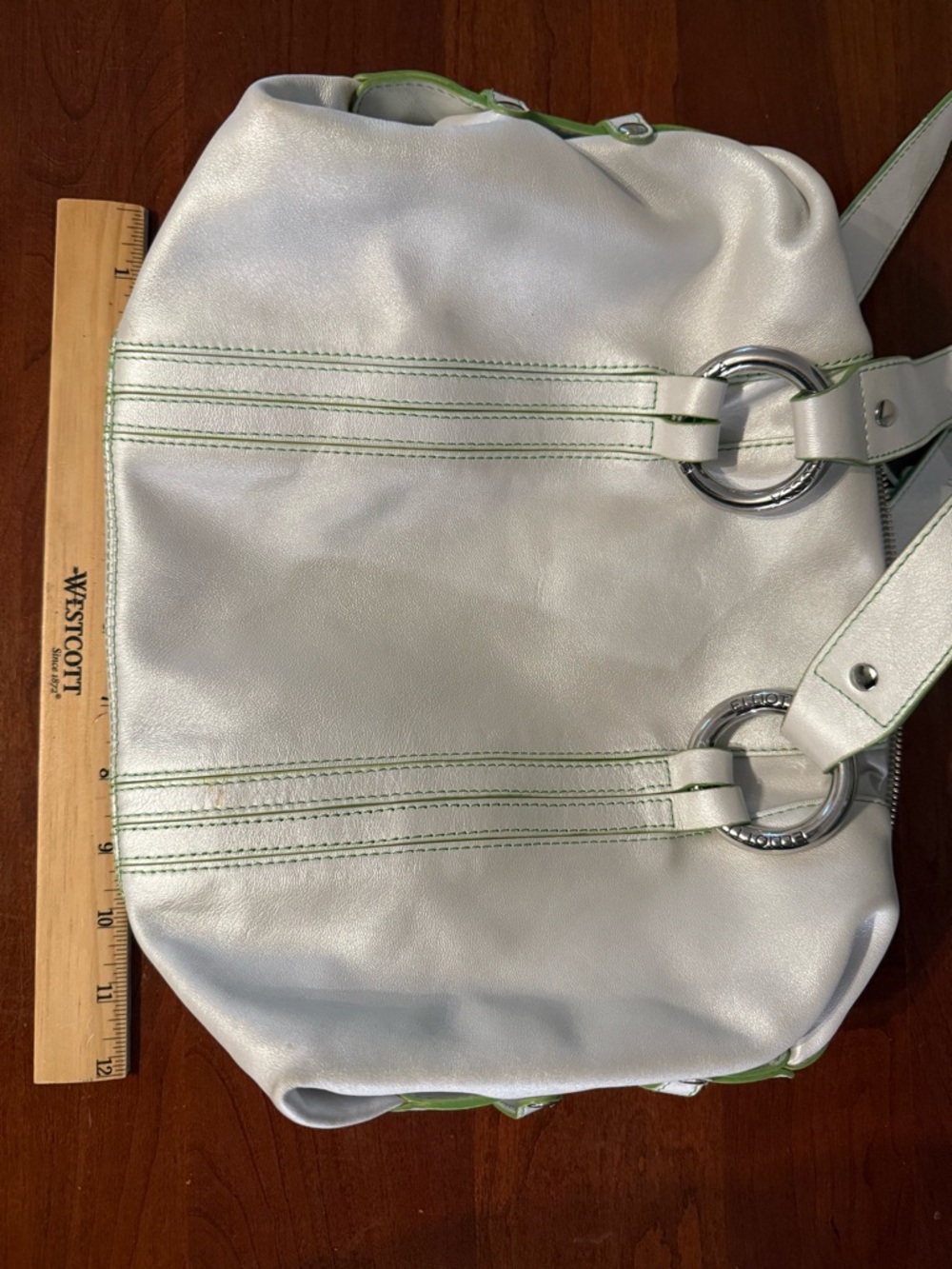 Elliott Lucca Pearly White Leather Shoulder Bag | Y2K Charm Bag Spring Summer 🤍 - Picture 12 of 16